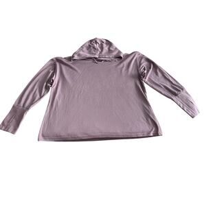 West Loop Women’s Large Mauve Pink Hooded Tunic Top Long Sleeve Stretch